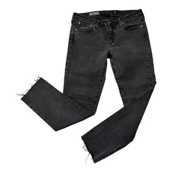 AG Adriano Goldschmied Jeans Women's Size 28 R Black The Stevie Slim Straight - Picture 2 of 11